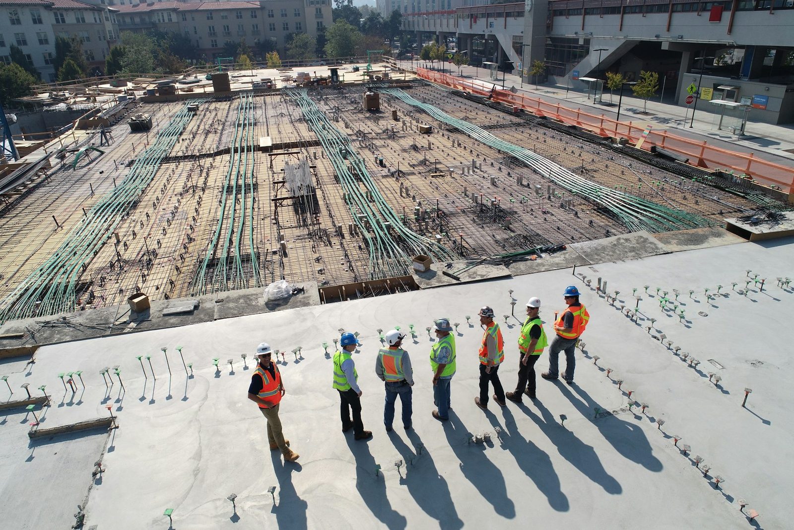 Construction crew on a building site